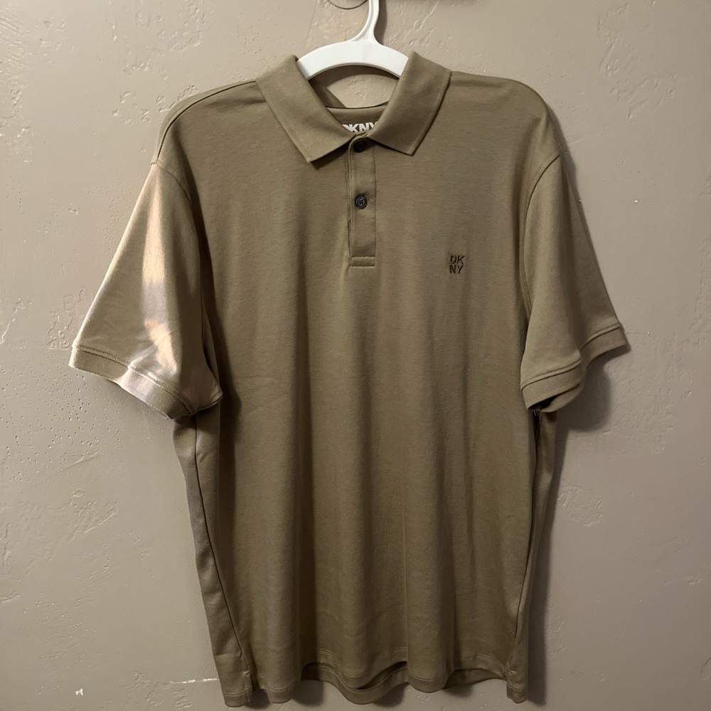 DKNY Beige Collared Top